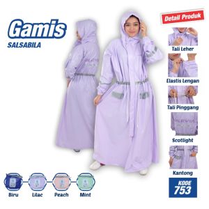 PLEVIA - Jas Hujan Gamis Salsabila 753 / Jas Wanita Model Gamis / Mantel Wanita Jumbo Waterproof