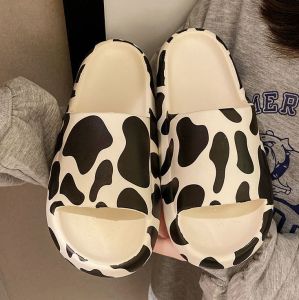 [READY STOCK 🇲🇾] Womens 2022 Cow/ Zebra New Design Thick and Soft Bottom Black/ White Flip-Flop Casual Outdoor Summer Slipper Sandal Kasut Sliper Perempuan (Size Euro36-41)