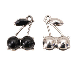 จี้อัลลอยรูปเชอร์รี่แฟชั่นทำเครื่องประดับแบบทำมือจี้สร้อยข้อมือลูกปัด