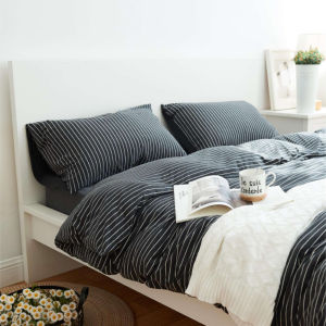 Cotton Pure™ Classic Black Stripes Jersey Cotton Quilt Cover