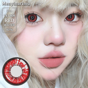 Gaya Panas Minus 0.00 Terbaru（Bayar Di Tempat) 2022 Softlens Cosplay RED Big Eye lensa kontak Diameter 14.5mm Softlens Soflen anime Naruto Halloween Yellow Mata softlens Seni Gotik Mata Soflent 1 Paket Ori Soflens dan cairannya(BIG EYES Series)