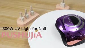 300W Professional Nail Lamp - Fast Curing Auto Motion Sensor 4 Timer Settings 72 LED Even Coverage for Gel Polish - Salon & Home Use