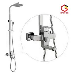 Sen cây sen tắm đứng nóng lạnh thân vuông inox mờ GS8005