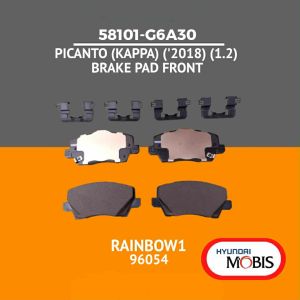 58101G6A30 BRAKE PAD FRONT for KIA PICANTO (KAPPA) (2018) (1.2) [MOBIS ORIGINAL] Part #58101-G6A30