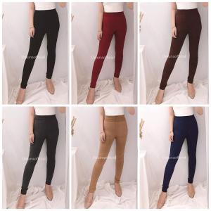 Deluna - Celana Legging Polos Fleece Super Tebal Import Ada Bulu Halus / Celana Wanita / Celana Sport Olahraga Wanita / Celana Jumbo Wanita