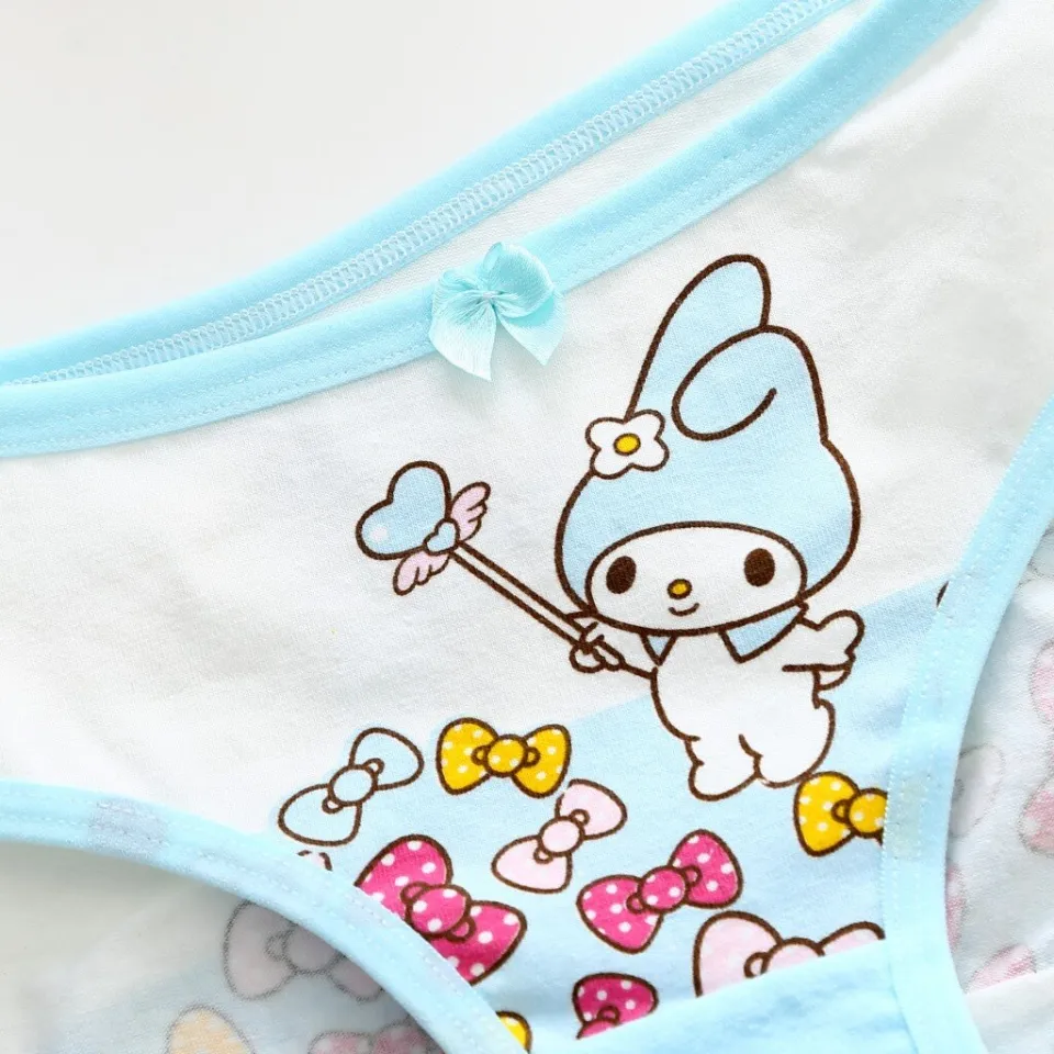 Sanrio Anime My Melody Children's Panties Cartoon Cotton Breathable  Triangle Underwear Girls Kawaii Underpants Briefs Kids Gift