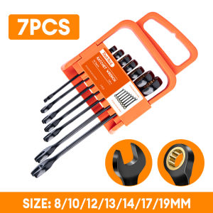 TASKTOOL 8/10/12/14/17/19MM Ratchet Wrench 5° Fine-tuning 72-Tooth CRV Steel High-Intensity Torque Wrench Spanner