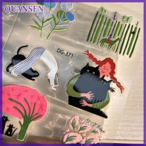 QUANSEN 1แผ่น3D อีพ็อกซี่เรซิ่นใสสติ๊กเกอร์อินน่ารักแมวดำการ์ตูนเจลลี่สติกเกอร์ตกแต่งสำหรับ DIY เคสโทรศัพท์แล็ปท็อปแท็บเล็ต