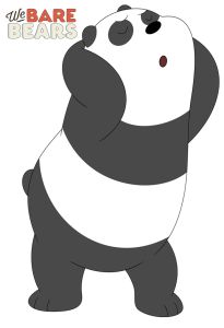 BARE BEARS Sticker Dinding size 45 cm vinyl white Graftac waterproof