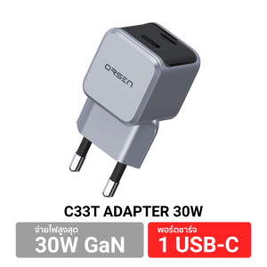[ของแท้ถูกชัวร์] Orsen by Eloop C33T หัวชาร์จเร็ว GaN 30W หัวชาร์จ พกพาสะดวก ชาร์จเร็ว PD Quick Charge PPS Type C Charger มี มอก. อแดปเตอร์ สำหรับ Phone Samsung