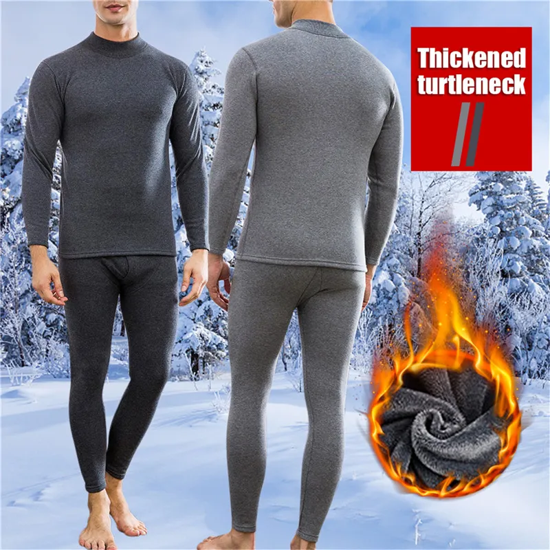 Men's Thermal Underwear Pants Winter Thick Fleece Lined Long Johns