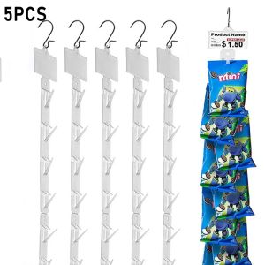 5/10Pcs Hanging Strips Clear Plastic Snack Strips with Multiple with Hook Convenience Store Clips