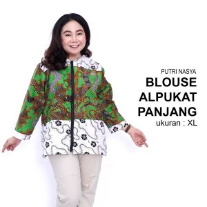 Atasan Batik Blouse Big Size Wanita Kerja Kantor Lengkap L-XL-2L-3L-4L-5L-6L-7L