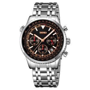 SKMEI 9333 Jam Tangan Pria Analog Chronograph Tali Stainless Steel
