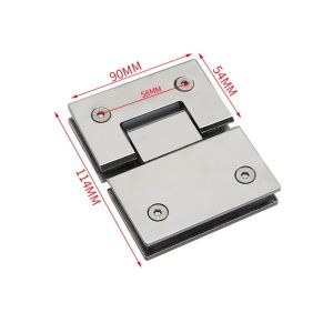 JUTBONG Silver Glass Door Hinge Frameless Stainless Steel Glass Door Clamp Professional 135 180 Degree Flat Fixtures Shower Room