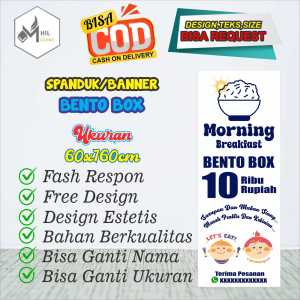 Spanduk Banner Size 60X160cm BENTO BOX Free Custom Design Dan Ukuran