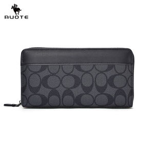AUOTE กระเป๋าสตางค์ผู้ชายแบบยาวกระเป๋าเงินอเนกประสงค์กระเป๋าสตางค์ PU นิ่มลายย้อนยุคกระเป๋าเล็กความจุมากตำแหน่งใส่บัตรหลายช่อง ID เครดิตใส่เหรียญผู้ที่ใส่บัตรกระเป๋าโทรศัพท์กระเป๋าสตางค์ซิปยาวกระเป๋าสตางค์ธุรกิจ
