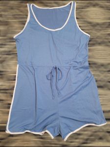 BLUE ROMPER PLUS SIZE FOR WOMEN - XXL