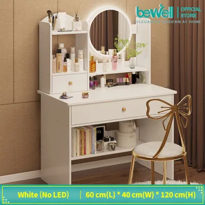 Bewell Dressing Table Bedroom Vanity Table Minimalist Modern Dressing Table Organizer Integrated Small Table