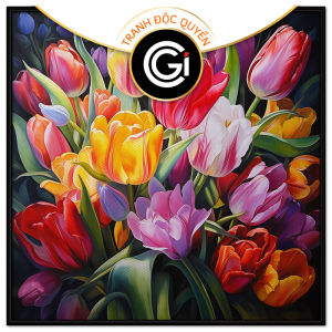 Tranh treo tường dán tường Canvas hoa Tulip. CGI-31