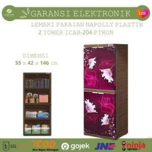LEMARI PAKAIAN NAPOLLY PLASTIK 2 TOWER ICAB-204 PTRON ANT RAYAP MURAH