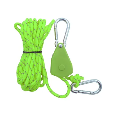 4M Tent Rope Adjustable Windproof Rope Adjuster Buckle Outdoor Camping Tent Rope Metal Pulley Reflective Camping Rope