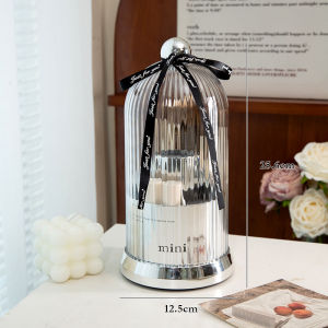 360° Rotating Makeup Brush Organizer Adjustable Plastic Cosmetic Storage Rack for Lipsticks Brushes Powders Bottles