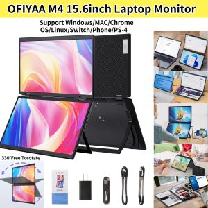 [JYA store] OFIYAA 15.6 inch M4 Portable Monitor for Laptop With stand Laptop Screen Extender Foldable Dual Monitor FHD1080p IPS Supported Type-C Laptop Monitor Extender Windows/MAC/Chrome OS/Linux/Switch/Phone/PS-4