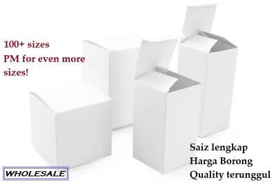 Paper box white packing box gift box wholesale/ folding paper container extra thick candle perfume dress box borong kotak putih