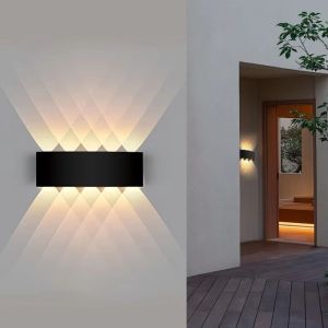 MMLUCK Up and Down Solar Wall Lamp Energy Saving Warm/White/RGB Lights Fence Solar Lamp Widely Use Decorative 6/8 LED Solar Light Balcony