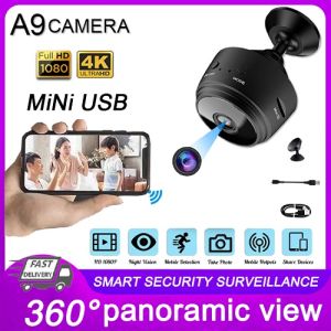 too small to see🔥A9 CCTV Camera original HD 1080P hidden connection to tocellphone wireless viewing with voice night vision wireless smart home detection mini Camera IP camera starlyf 360 small ligth camera wifi wireless cctv indoor outdoor set