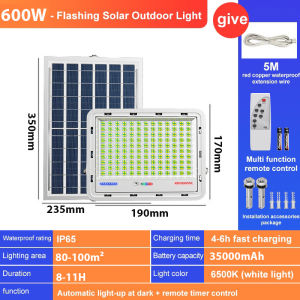 solar outdoor light 2000W/1000W/800W Solar Light Outdoor Lighting IP67 Waterproof Lampu Solar with Remote Control Led Light High Brightness Solar Spotlight Suitable for Outdoor Garden Courtyard Solar Lamp