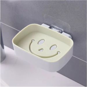 Nordic Style Contrast Color Double Wall Hanging Drain Soap Box Seamless Hollow Soap Box Storage Soap Holder / 北欧风撞色双层沥水肥皂盒
