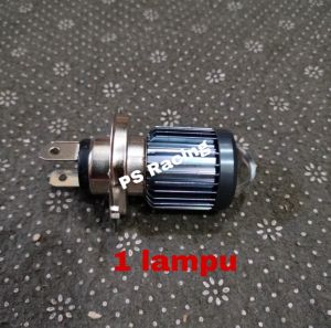 (2PCS) PROMO LAMPU LED LASER 2WARNA H4 lampu utama motor kaki H-4 SCOOPY MXKING BYSON VIXION DLL