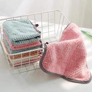 【10/5PCS】Coral Velvet Flower Hand Towels Bathroom Hanging Towel Cloth Cleaner Kitchen Absorbent Dishcloth