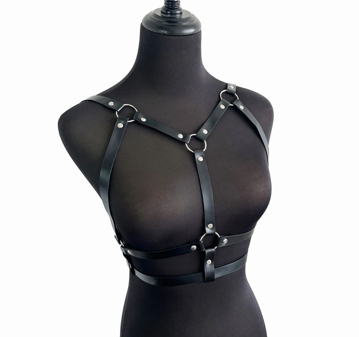 Mới BDSM Sexy Cơ Thể Đồ Lót Phụ Nữ PU Da Khai Thác Áo Ngực Goth  Đồ Lót Punk Thanh Kiếm Thắt Lưng Khai Thác Đá Mùa Hè Quần Áo