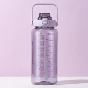 2L Large Capacity Transparent Water Bottle 2000ML Tumbler Botol Air Besar Gym Big Water Bottle With Straw Outdoor Sport