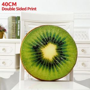 JAYQQ Vòng tròn Gối hình trái cây In hình lát trái cây Mô phỏng Đệm ghế Dễ thương Vải nhung Gối trang trí Trang trí ghế sofa