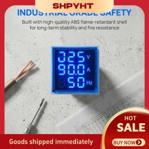 SHPYHT✨ LED Digital Voltmeter Square Panel Ammeter Hertz Meter 20-500V Stable Voltage Reader for Industrial Equipment Monitoring