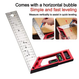 YUDESHUI Quick-positioning Woodworking Angle Ruler High-precision L-shaped Right Angle Ruler  Stainless Steel Measuring Ruler