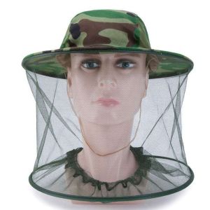 DUOJI Cowboy Bee Hat Face Shield Protective Clothing Cap Outdoor Equipment Mosquito Repellent Cap Head Face Protector Fishing Cap Bee Keeping Protective Camouflage Hat-Veil Mosquito Net Hat Outdoor Fishing Sun Cap Anti Bee Hat Insect Mesh Hat