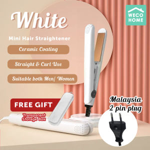 WECO Ceramic Coating Mini Hair Styler Anti-Scald Dual Voltage Men & Women Hair Straightener/Curler Malaysia 2 Pin Plug