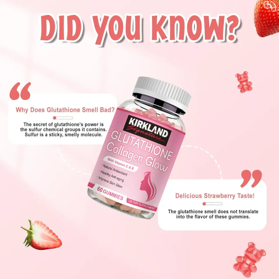 KIRKLAND Glutathione Collagen Gummies Antioxidant Support and Brightening -  Lazada | Lazada PH