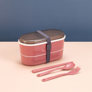 EFHL0386 Lunch Box Kotak bekal makan siang Bento Set 700ml Free Sendok Tempat Makan