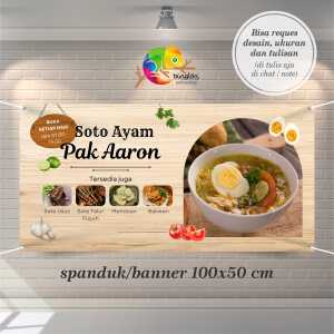 Cetak Spanduk  Banner  warung makan soto bubur keren unik