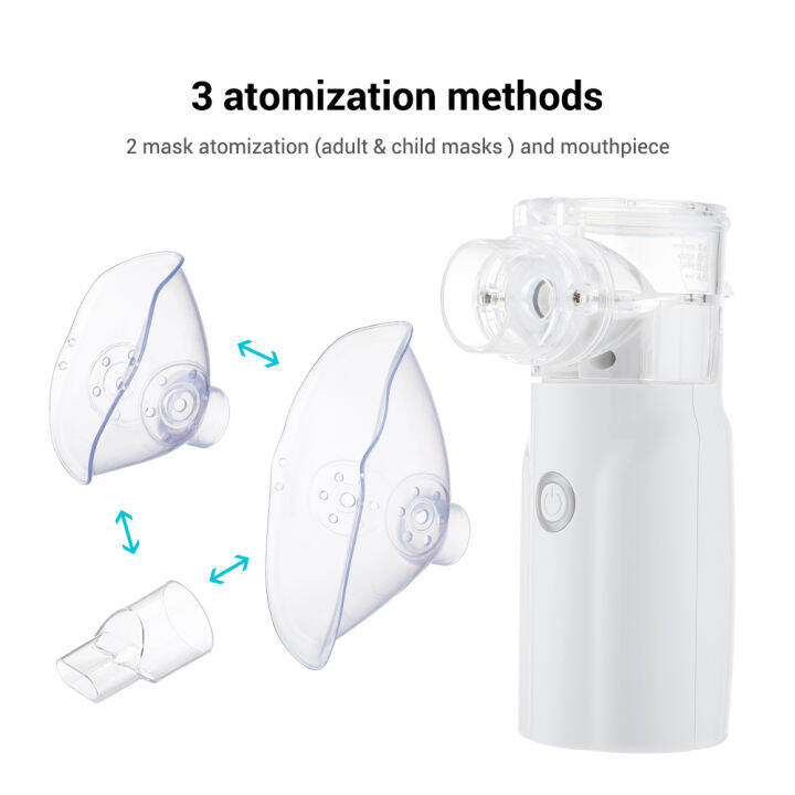 Portable Mesh Nebulizer Mini Ultrasonic Silent Inhalar Two Spray For 