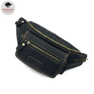 Rush Rider Leather Waist Bag Travel Casual Pouch Bag Men Chest Bag Crossbody