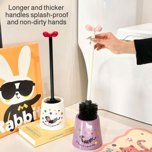 ✨ Toilet Brush / Toilet Brush Holder No Water Accumulation / Easy Cleaning / No Odor / Separated Design / No Blockage / Compact & Lightweight / No Shedding / High Aesthetic Toilet Brush Household Bathroom Cleaning Tool
