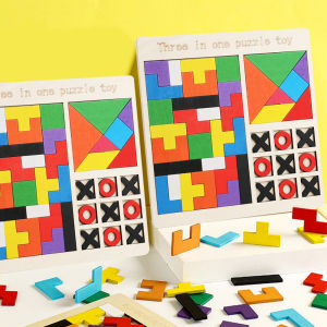 Payoe 3 In 1 Tangram Puzzle For Kids Wooden Puzzle For Kids Baby Educational Toys
