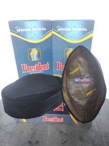 Songkok Peci Kopiah President Susun Tanpa AC Bludru Hitam Premium